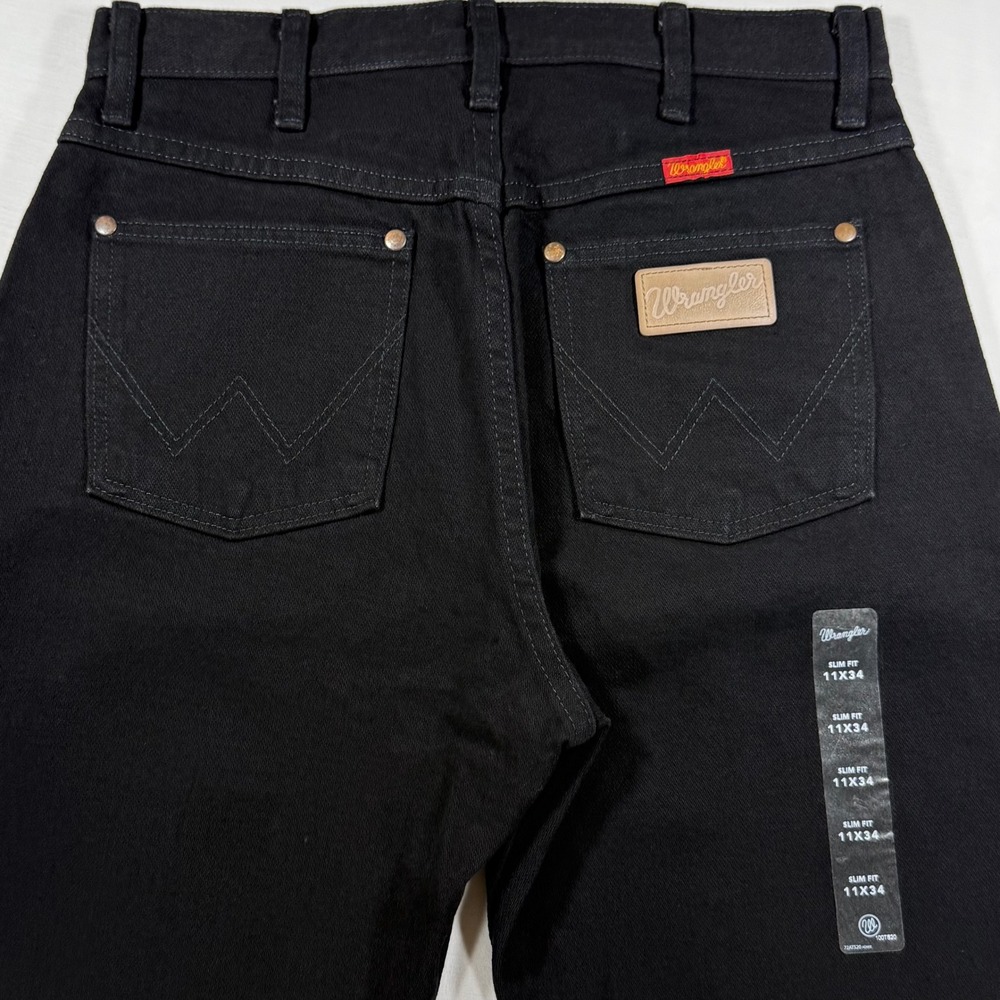 Wrangler Slim Fit Cowboy Cut High Rise Women's Black Jeans 11x34 NWT 112315293